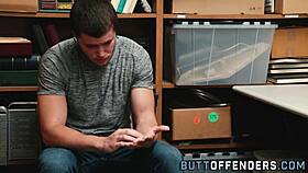 Gay teen shoplifter gets facialized