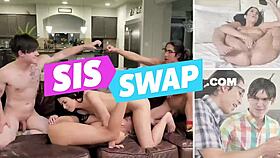 Naughty teen gets pussy pounded by strapon!