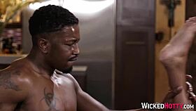 Black pornstar sucking dick with big tits in hardcore couple scene