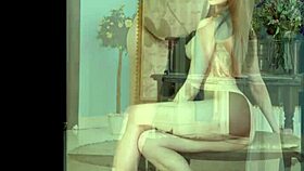 Girls of met showcasing blonde and brunette striptease with ripped clothes