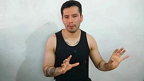 twink sucks huge thick cock of best friend's uncle and swallows his cum.