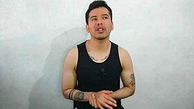 twink sucks huge thick cock of best friend's uncle and swallows his cum.