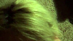 big-tits blonde gives nice blowjob with huge glasses and cumshot 😍