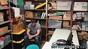 Gay teen shoplifter gets facialized