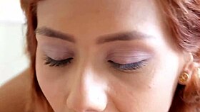 Veronica Leal Delivers Intense Blowjob and Handjob in POV with Petite Redhead Deepthroat and Rimjob