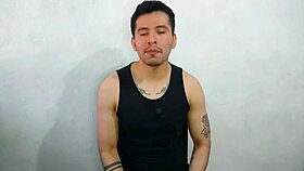 twink sucks huge thick cock of best friend's uncle and swallows his cum.