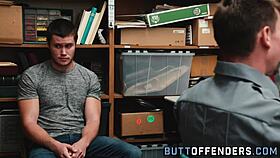 Gay teen shoplifter gets facialized