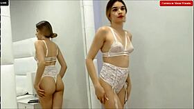 White underwear Hot Latina girl