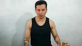 twink sucks huge thick cock of best friend's uncle and swallows his cum.