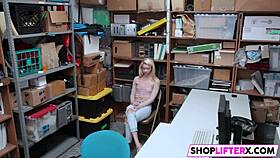 Blonde gal Riley Star caught swiping