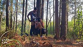 Wife Fucks Big Black Cock In Woods!