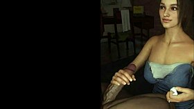 Jill valentine gives monster handjob in resident evil 3, cum necklace surprise