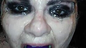 Ms. TL explores deepthroat with toys and dildo, gagging and choking intensely.