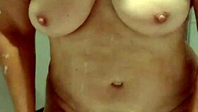 Amateur Couple Enjoys Homemade Shower Bathing In Hotel