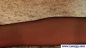 mature british lesbian sucks stockings-clad pussy with passion