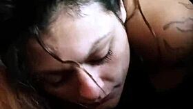 Watch this latina bbw deep throat in public car