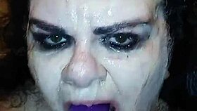 Ms. TL explores deepthroat with toys and dildo, gagging and choking intensely.