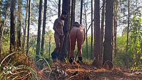 Wife Fucks Big Black Cock In Woods!