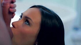 My girlfriend deep throats my cock for a cumshot