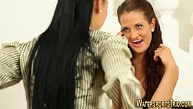 watch these lesbians lick and piss all over!