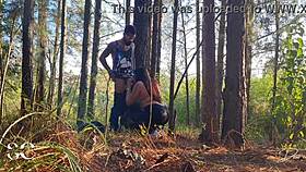 Wife Fucks Big Black Cock In Woods!