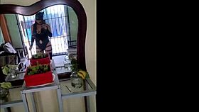 cleaning lady wears sexy outfit for subscribers