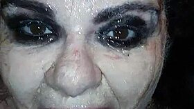 Ms. TL explores deepthroat with toys and dildo, gagging and choking intensely.