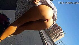 No Panties Flashing Buttplug in Public?