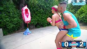 clam dunk contest turns into outdoor sex on basketball court! 🏀