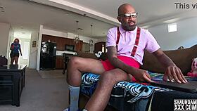 Nerd Deepthroats Monster Cock in Roleplay Blowjob Scene