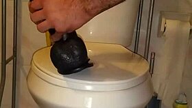 Having fun with two huge dildos in my ass.