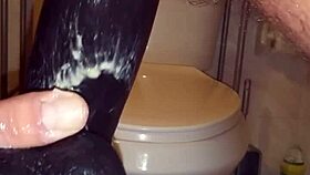 Having fun with two huge dildos in my ass.