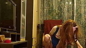 Cute Sissy Monika Swallows Cum Intensely