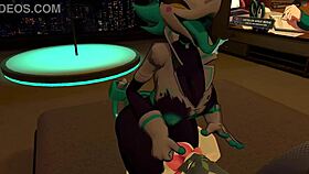 slutty tasque manager gets railed in bed by horny pokemon in vrchat porn