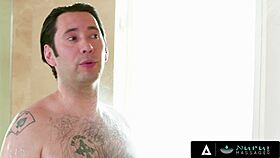 Chloe Cherry endures nasty fucking from her boss during nuru massage to save her job