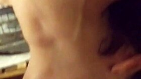 Deep Throat Brunette Blowjob: Teen 18+ Gags on Monster Cock