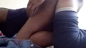 Horny Ebony's Wild Floor Fuck