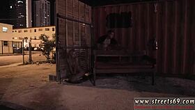 Watch this new slave get trained outdoors with big tits and bald pussy!