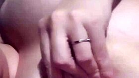 FAT beautiful wife self stimulating her tits and toys