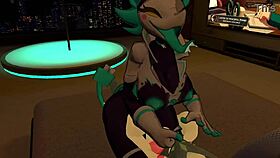 slutty tasque manager gets railed in bed by horny pokemon in vrchat porn
