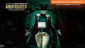 Check out Hela's wrinkled feet giving an amazing footjob 😍