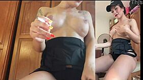 Smoking Hot Latina Touching Herself With Baseball Hat On