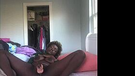 This Horny Ebony Babe Is Playing with Her Ass All Alone