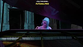 noble elf girl with blue hair sucks monster cock in 3d futanari sex