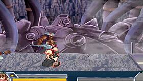 Final bang in hentai game with ninja wrestler on the street