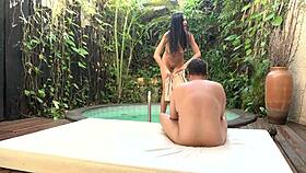 Gabriela Andrade shows off her debut BEHIND THE SCENES in the shower