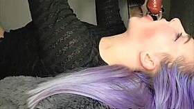 Extreme Deepthroat With Huge Dildo Distends Throat