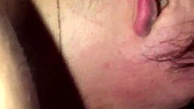 white girl gives sloppy neck blowjob