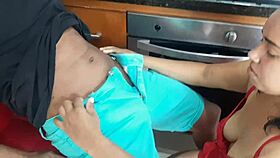 getting hot watching my friend's stepmom's big ass in group blowjob