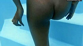 Irina cage enjoys pool time with friends.